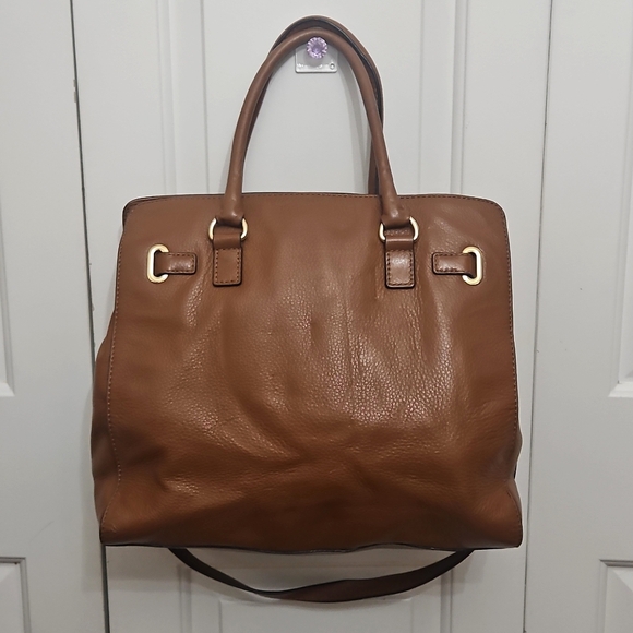 Michael Kors Leather Hamilton Satchel Tote Shoulder Bag - Picture 11 of 13